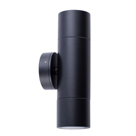 PILLAR S/ADJ 12V MR16 Blk IP65 RND B/Plate