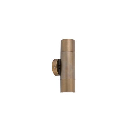 PILLAR S/ADJ GU10 Solid Aged Brass IP65 RND B/Plate