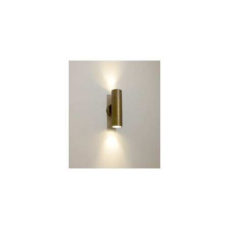 PILLAR S/ADJ GU10 Solid Aged Brass IP65 RND B/Plate