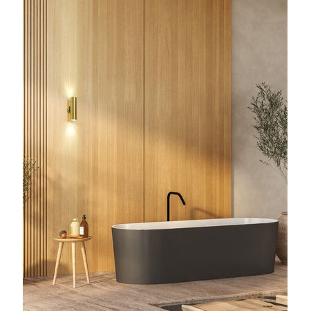 PILLAR Up/Dn GU10 Solid Polished Brass IP65 RND B/Plate
