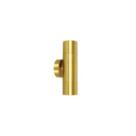 PILLAR S/ADJ GU10 Solid Polished Brass IP65 RND B/Plate