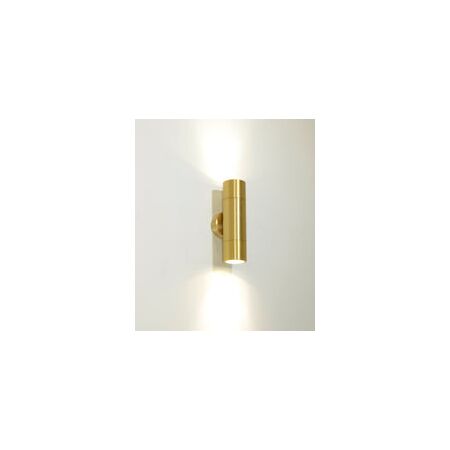 PILLAR FIXED GU10 Solid Polished Brass IP65 RND B/Plate