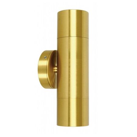 PILLAR S/ADJ GU10 Solid Polished Brass IP65 RND B/Plate