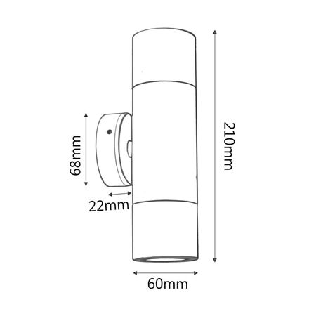 PILLAR Up/Dn GU10 Solid Aged Brass IP65 RND B/Plate