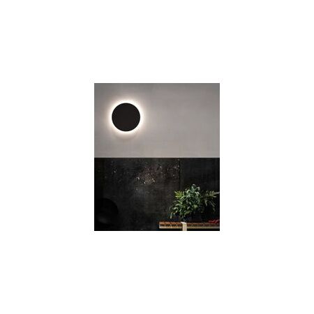 WALL S/M 12W RND Blk LED Tri 3K/4.2K/6.5K 1300 Lm IP65 Backlit OD180mm