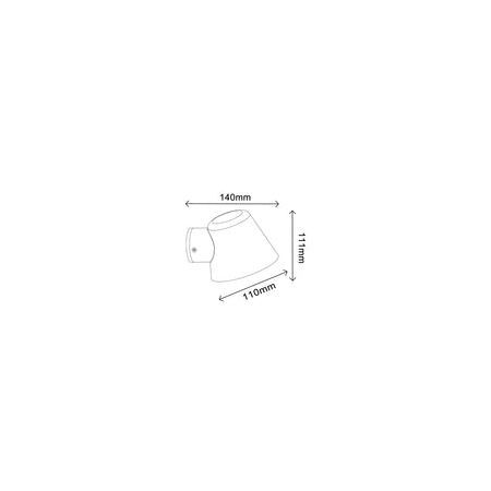WALL S/M GU10 CONE Galvanized Steel IP44 Glass Diff