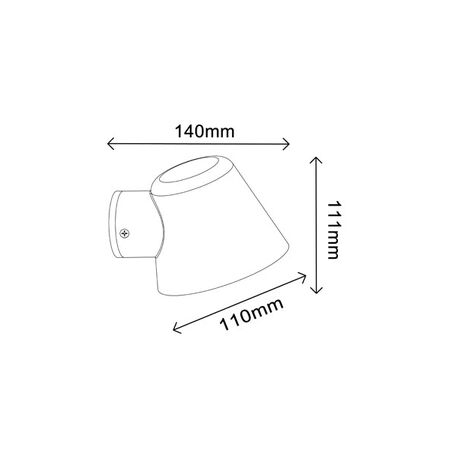 WALL S/M GU10 CONE Cop IP44 Glass Diff