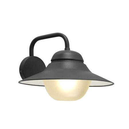 WALL S/M ES Sun Hat Matt Wh IP44 Frosted Glass Diff