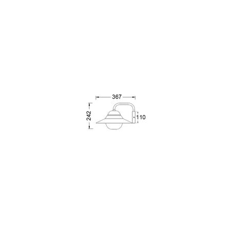WALL S/M ES Sun Hat Matt Blk IP44 Frosted Glass Diff