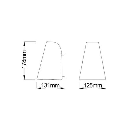 WALL S/M ES CONE Wh IP44