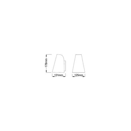 WALL S/M ES CONE Matt Blk IP44