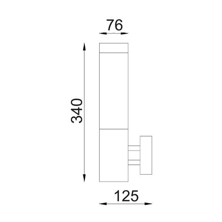 WALL ES (Max 18W HAL) S/M SS304 Blk IP44