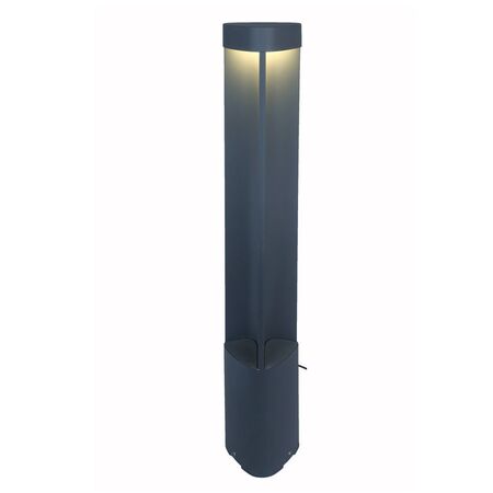 BOLLARD 7W TRNGL Grey 3K IP54 H800mm 120 Lm