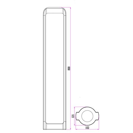 BOLLARD 13W RECT Dark Grey 3K IP65 H300mm 530 Lm