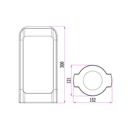 BOLLARD 13W RECT Dark Grey 3K IP65 H500mm 530 Lm