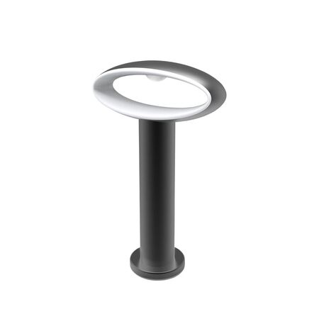 BOLLARD 9W OVAL (Open) Matt Blk 3K IP54 H800mm 355 Lm
