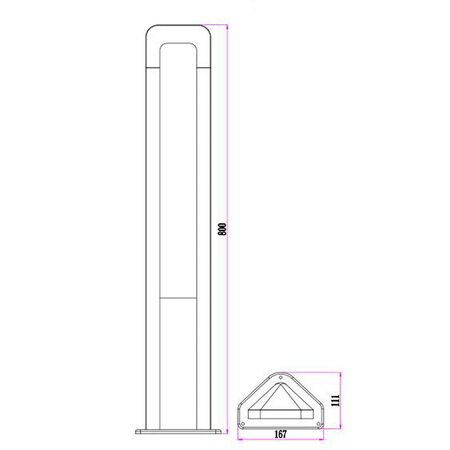 BOLLARD 13W RECT Dark Grey 3K IP54 H500mm 242.19 Lm