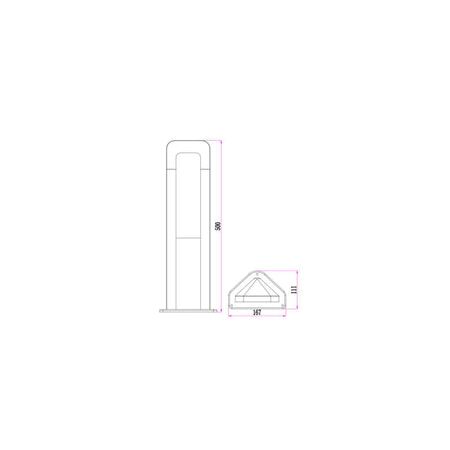 BOLLARD 13W RECT Dark Grey 3K IP54 H500mm 242.19 Lm