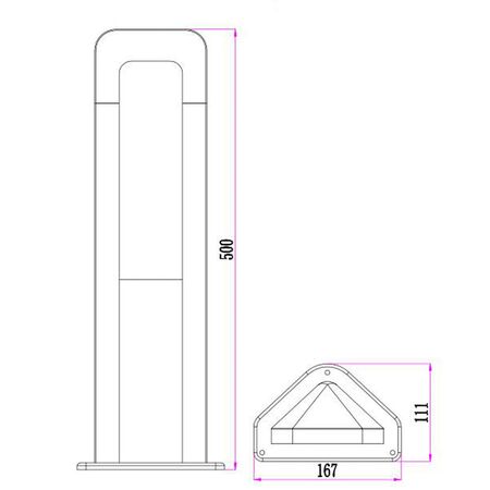 BOLLARD 13W RECT Dark Grey 3K IP54 H500mm 242.19 Lm