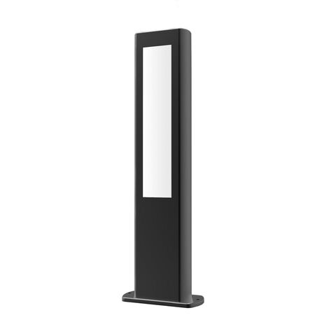 BOLLARD 10W RECT Matt Blk 3K IP54 H300mm 560 Lm