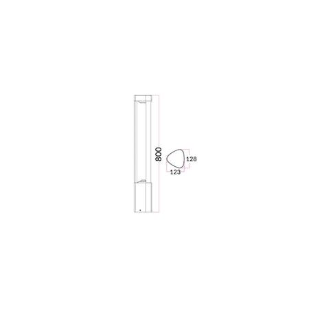 BOLLARD 7W TRNGL Grey 3K IP54 H800mm 120 Lm