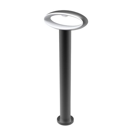 BOLLARD 9W OVAL (Open) Matt Blk 3K IP54 H800mm 355 Lm