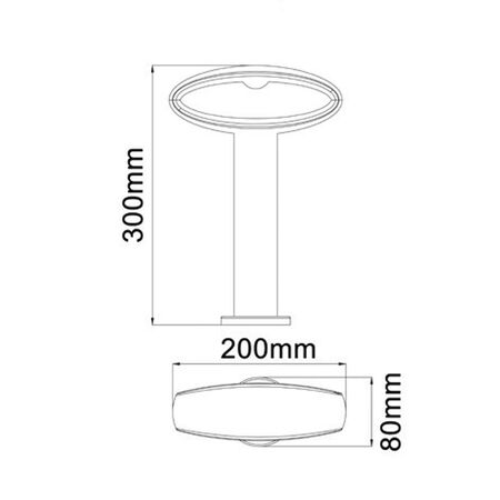 BOLLARD 9W OVAL (Open) Matt Blk 3K IP54 H800mm 355 Lm