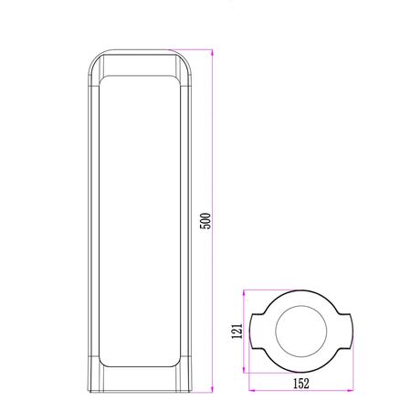 BOLLARD 13W RECT Dark Grey 3K IP65 H800mm 530 Lm