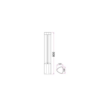BOLLARD 7W TRNGL Grey 3K IP54 H800mm 120 Lm