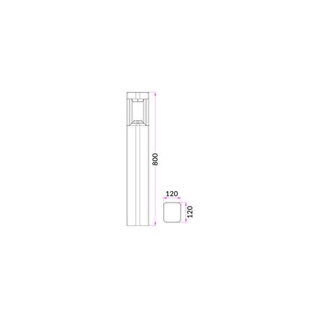 BOLLARD 7W HOOP Grey 3K IP54 H800mm 211 Lm