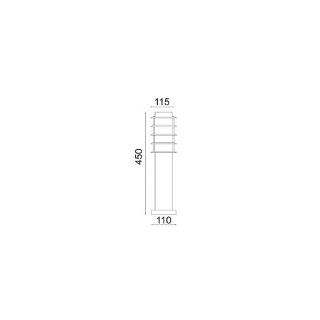 BOLLARD SHORT SS304 ES (Max 18W) LOUVERED IP44