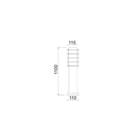 BOLLARD SHORT SS304 ES (Max 18W) BLK LOUVERED IP44