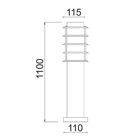 BOLLARD LONG SS304 ES (Max 18W) LOUVERED IP44