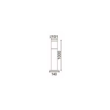 BOLLARD ES Elanora RND Blk IP44 H500mm