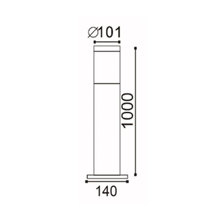 BOLLARD ES Elanora RND Blk IP44 H500mm