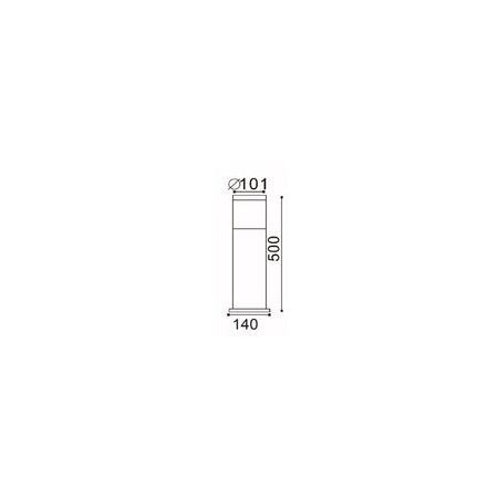 BOLLARD ES Elanora RND Blk IP44 H1000mm