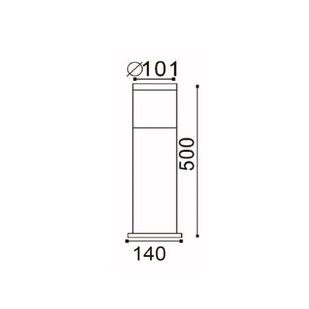 BOLLARD ES Elanora RND Blk IP44 H500mm