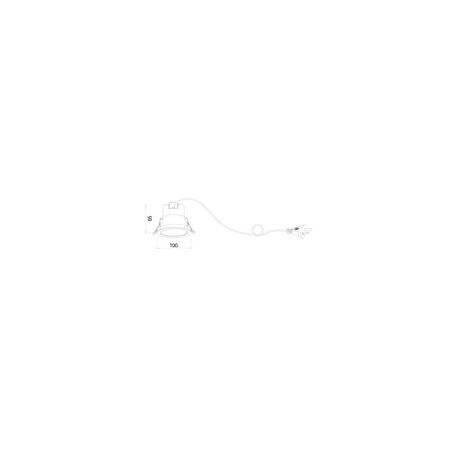 D/L FIXED DIMM 9W RND COB WH Tri IP54 90mm P/C 800 Lm