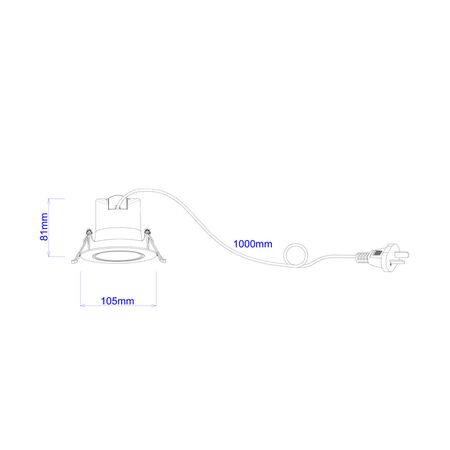 D/L FIXED DIMM 9W RND COB GIMBAL BLK Tri IP20 90mm P/C 800 Lm