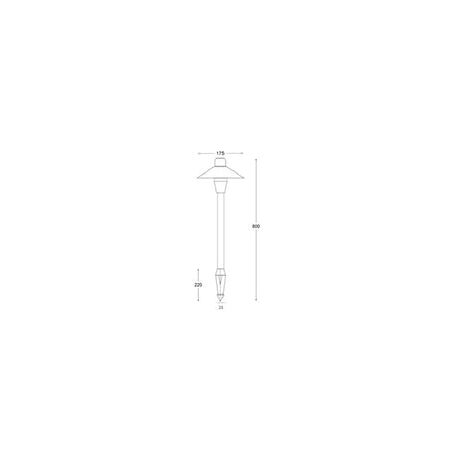 SPIKE FIXED 12V G4 Matt Blk IP54 L800mm L/Glare
