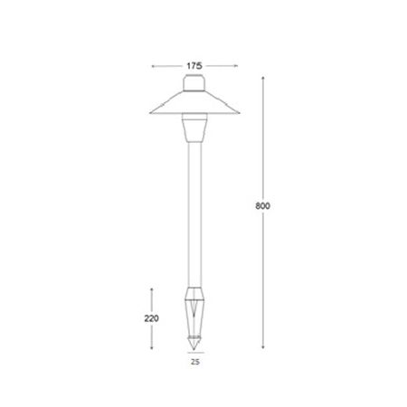 SPIKE FIXED 12V G4 Matt Blk IP54 L800mm L/Glare