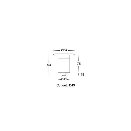 DECK 12V 3W RND SS316 6K IP67 F/Plate 64mm Open 180 Lm