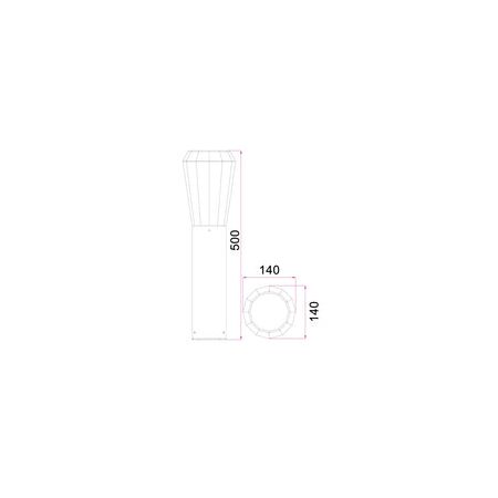 BOLLARD 13W TAPERED  Dark Grey 3K IP54 H500mm 580 Lm