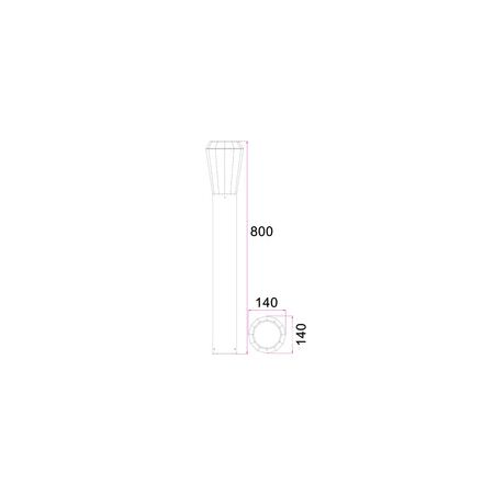 BOLLARD 13W TAPERED  Dark Grey 3K IP54 H500mm 580 Lm