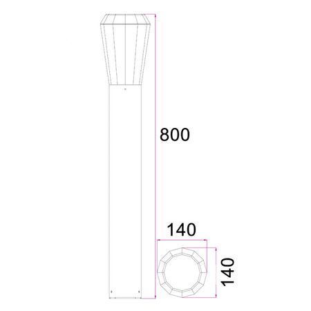 BOLLARD 13W TAPERED  Dark Grey 3K IP54 H500mm 580 Lm