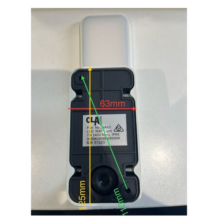 WALL S/M 7W LED TRI 536 Lm IP65 Hook Wh