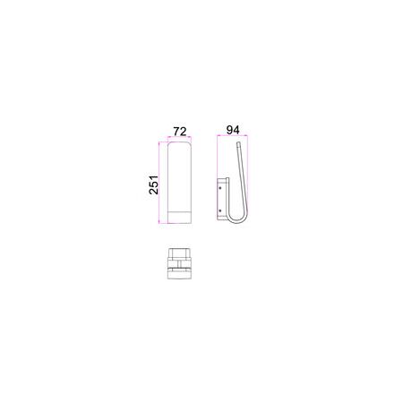 WALL S/M 7W LED TRI 536 Lm IP65 Hook Wh