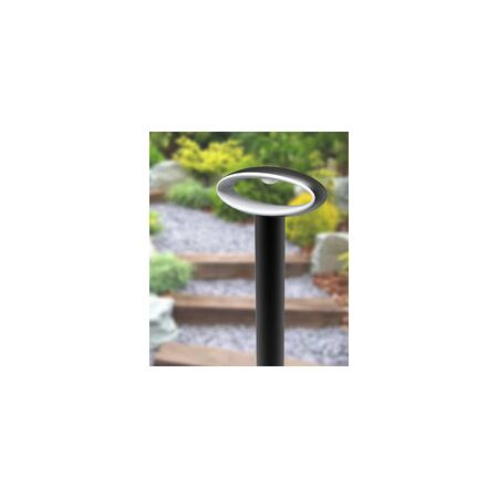 BOLLARD 9W OVAL (Open) Matt Blk 3K IP54 H800mm 355 Lm