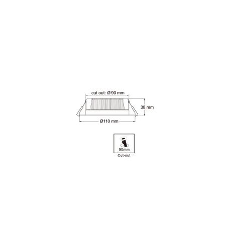 D/L FIXED 10W RND WH 5K IP20 90mm w/Motion Sensor 850 Lm