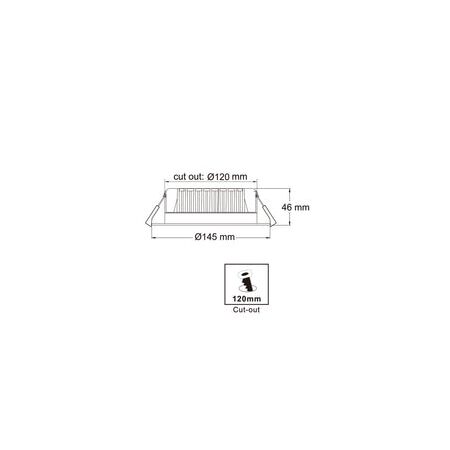 D/L FIXED 10W RND WH 3K IP20 90mm w/Motion Sensor 800 Lm